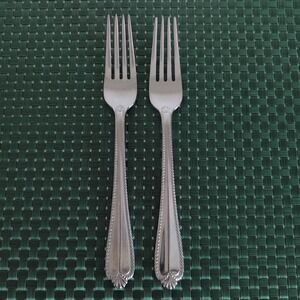 Hampton Silversmiths RENEE Dinner Forks Set Lot of 2 Stainless 18/10 Rope Glossy